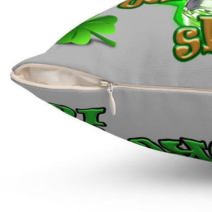 celtics logo - Spun Polyester Square Pillow - (light grey)