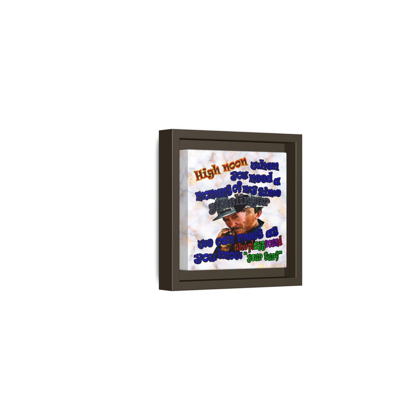 high noon - framed canvas art (white marble)