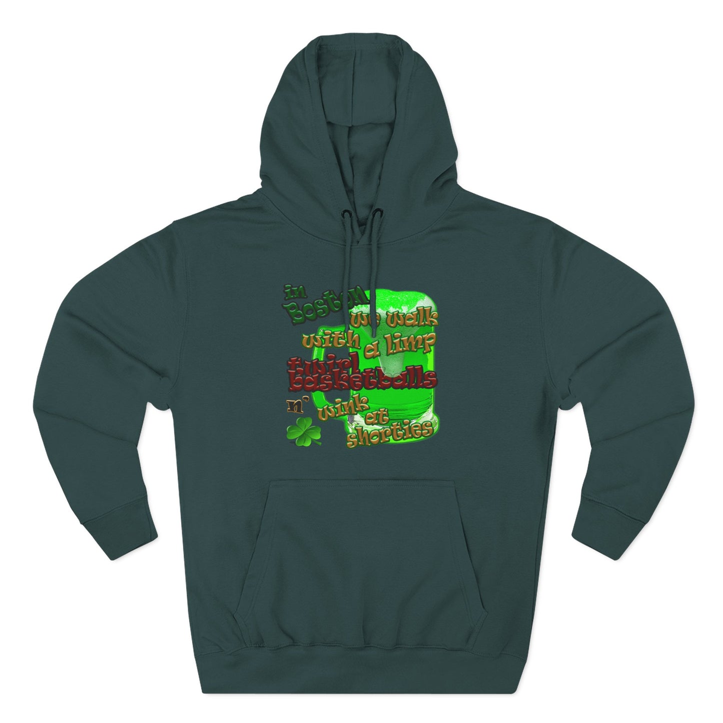 celtics logo - Three-Panel Fleece Hoodie