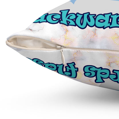 shoot for the stars - Spun Polyester Square Pillow - (white marble)