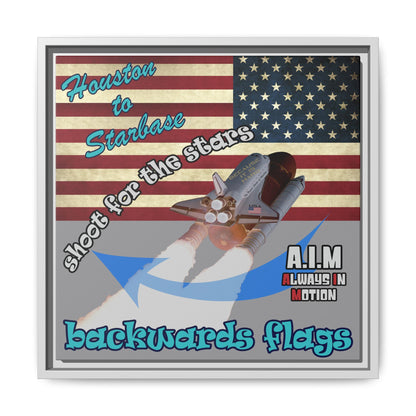 shoot for the stars - framed canvas art (grey)