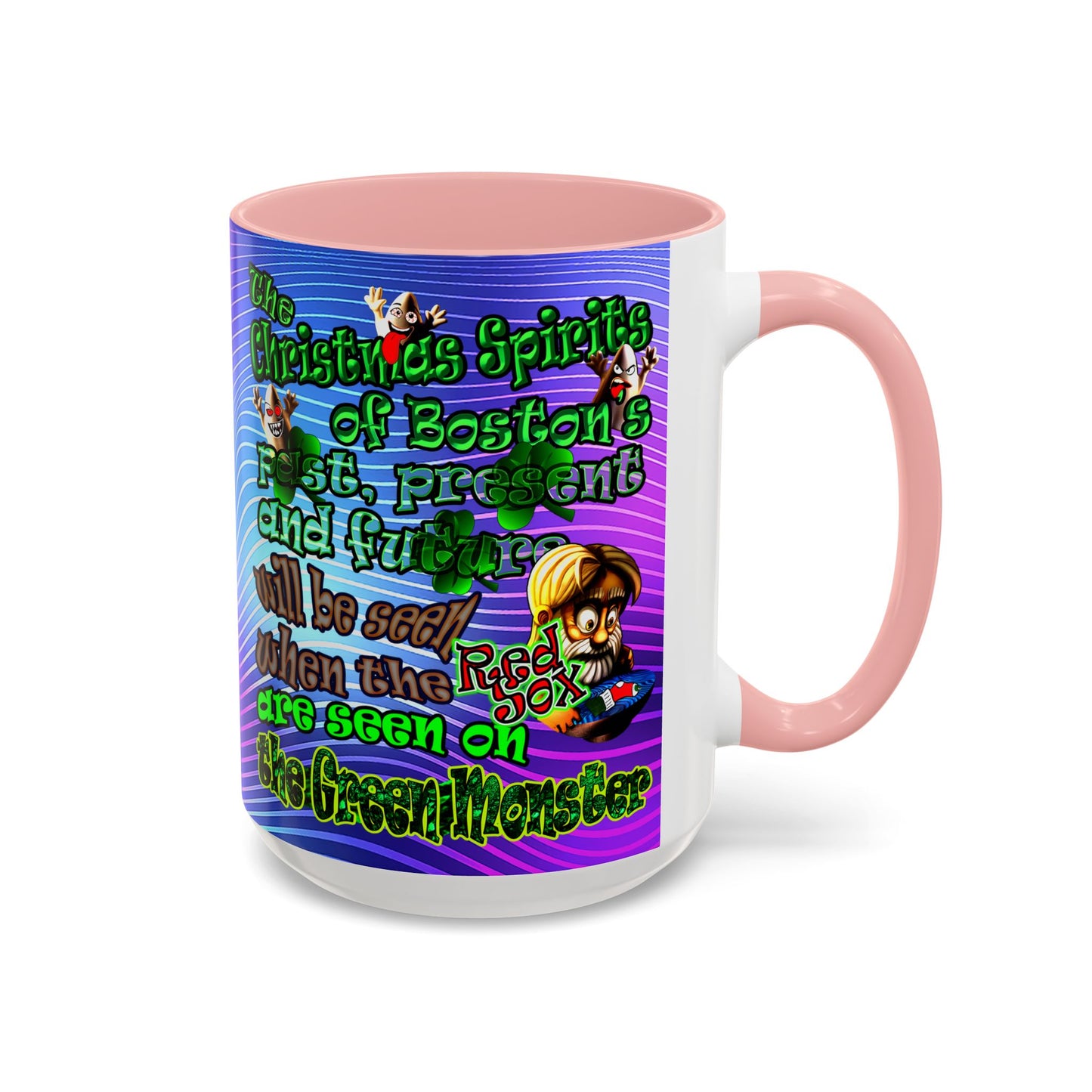 christmas spirits of boston - Accent Mug (purple wave)