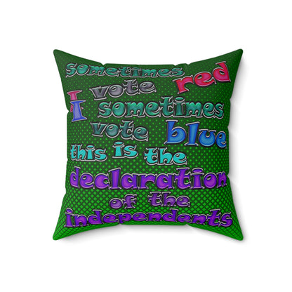 declaration of the independents - Spun Polyester Square Pillow - (logo green)