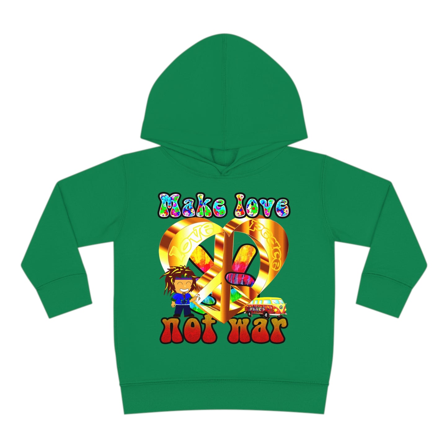 love peace - Toddler Pullover Fleece Hoodie