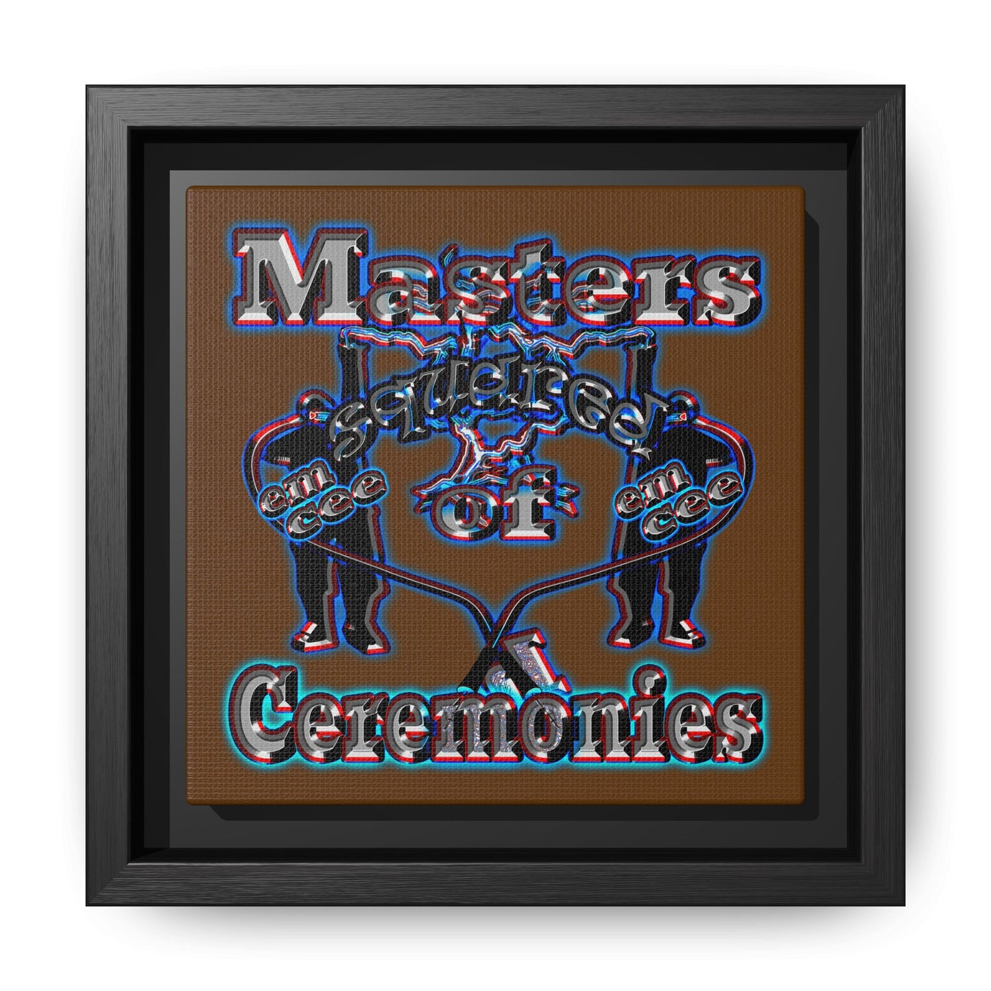 em cee squared - framed canvas art (brown)
