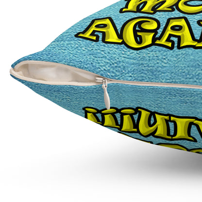 shoot the moon again - Spun Polyester Square Pillow - (faded blue)