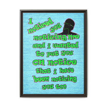 noticed you noticing - framed canvas art (faded blue)