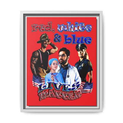 rw&b lives matter - framed canvas art (red)