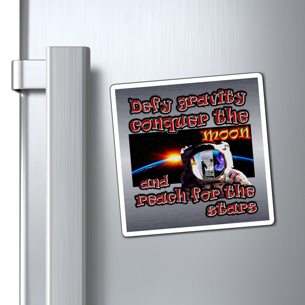 defy conquer reach - Magnets - (brushed nickel)