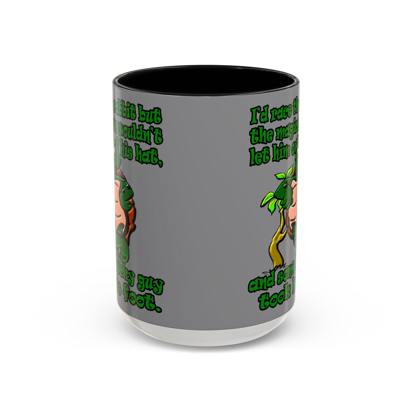 turtle race - Accent Mug (grey)