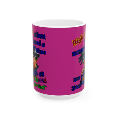high noon - White Mug (pink)