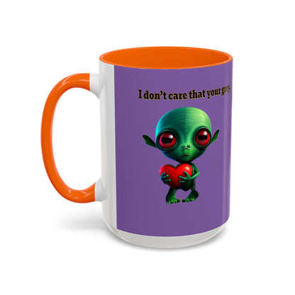 I don't care that your grey - Accent Mug (light purple)