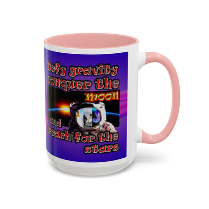 defy conquer reach - Accent Mug (purple-pink wave)