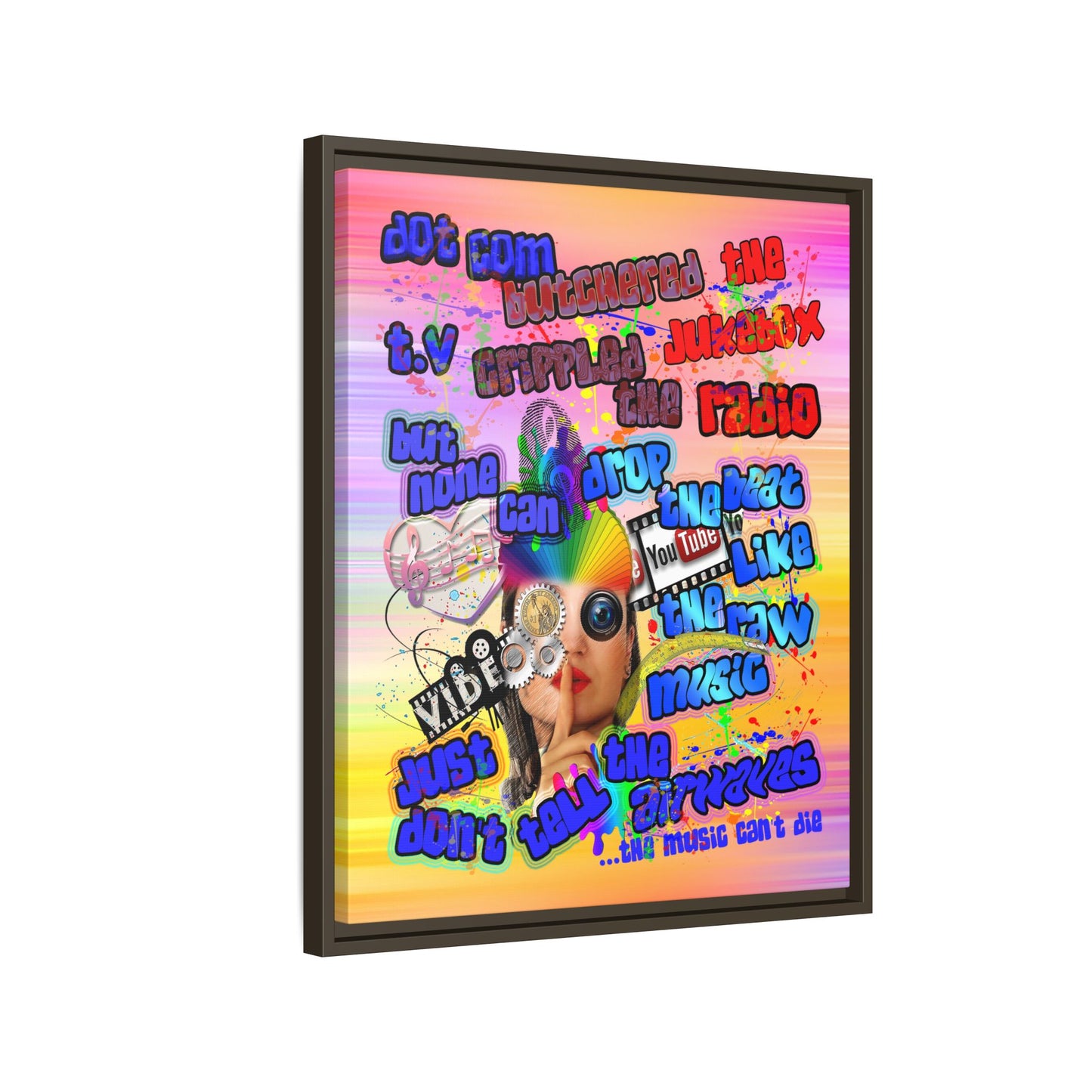 drop the beat - framed canvas art (color blur)