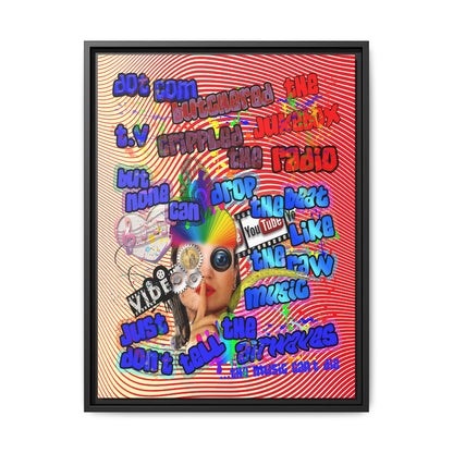 drop the beat - framed canvas art (yellow-orange wave)