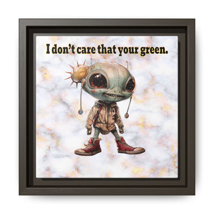 I don't care that your green - framed canvas art (white marble)