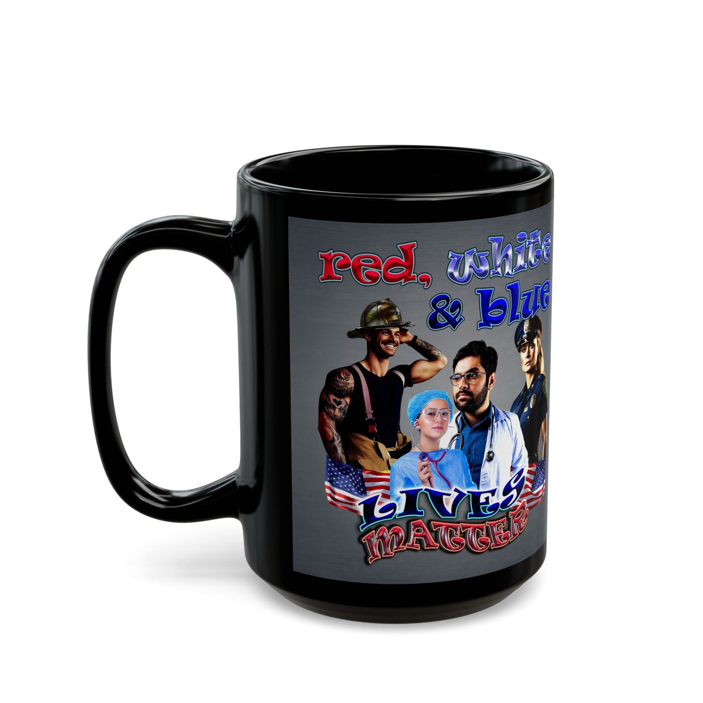 rw&b lives matter - Black Mug (grey-light grey)