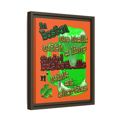 celtics logo - framed canvas art (orange)