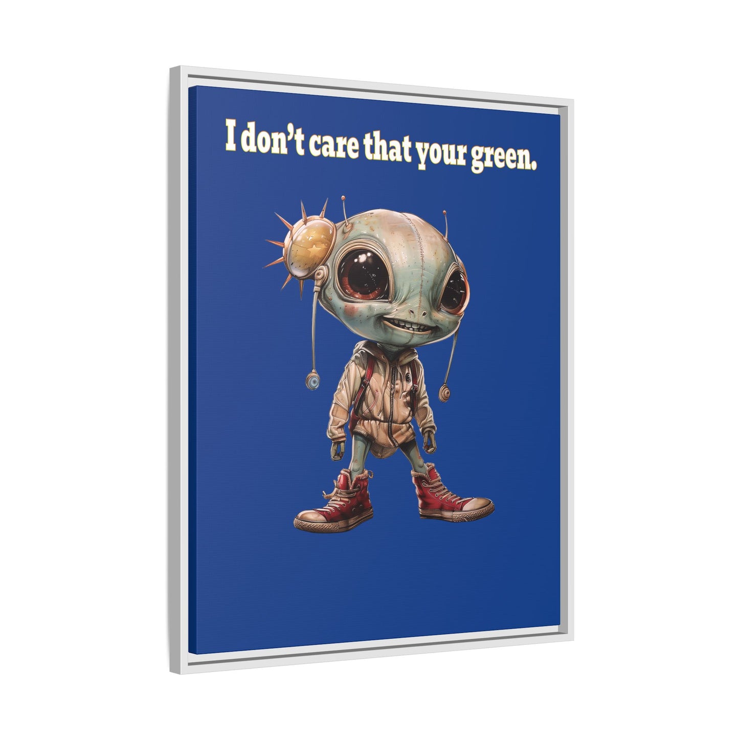 I don't care that your green - framed canvas art (dark blue)
