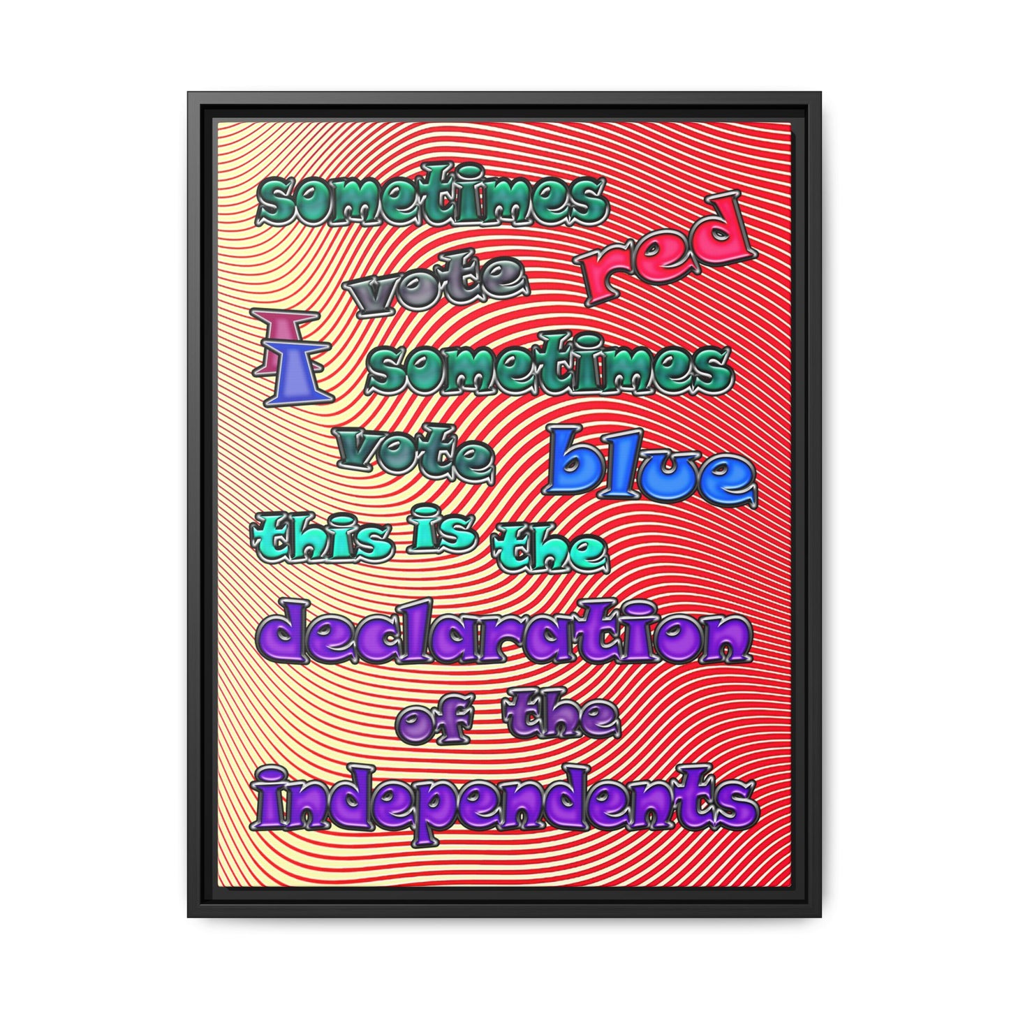 declaration of the independents - framed canvas art (yellow-orange wave)