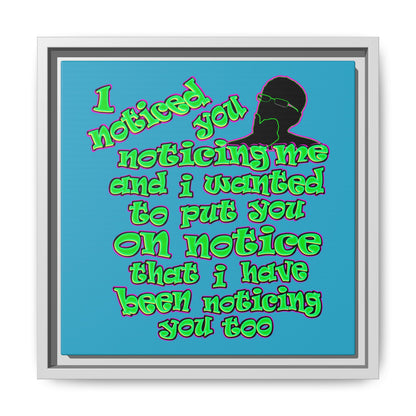 noticed you noticing - framed canvas art (turquoise)
