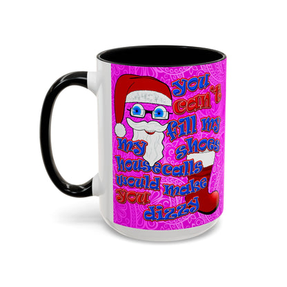 santa's shoes - Accent Mug (pink swirl)