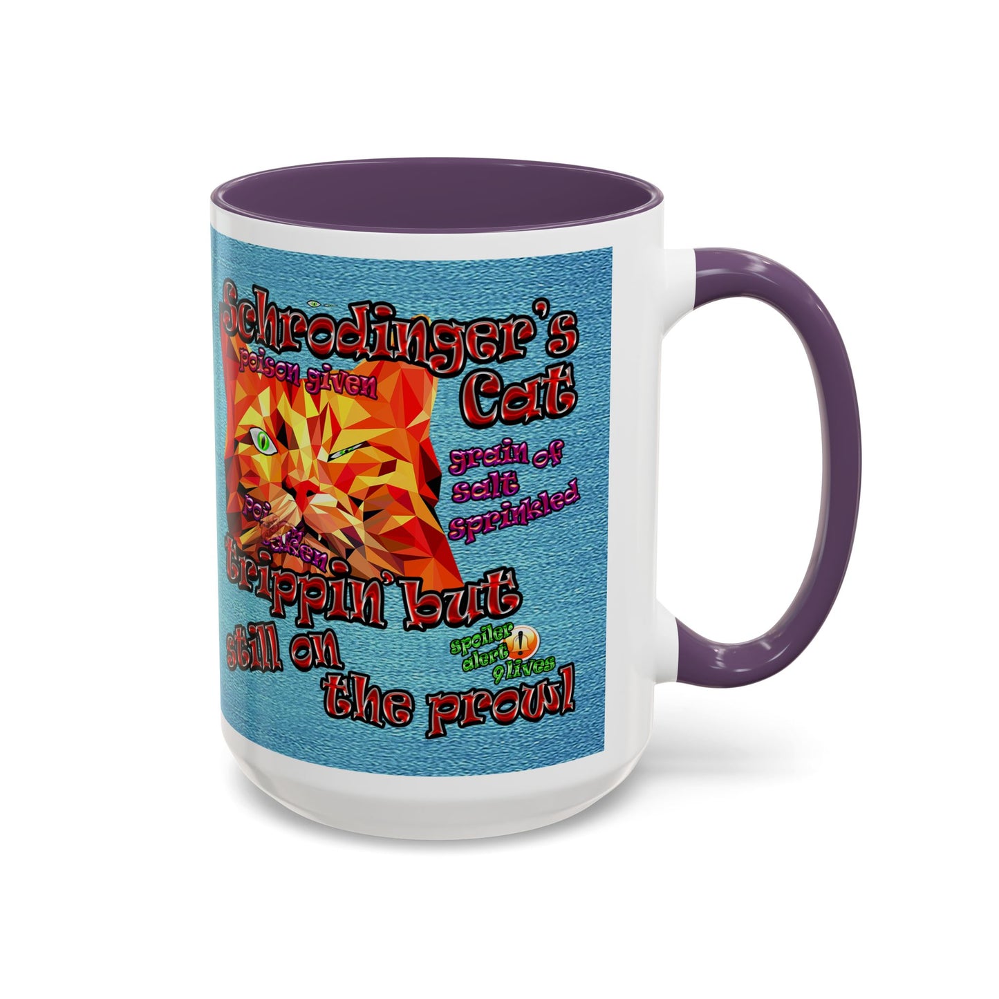 schrodinger's cat - Accent Mug (faded blue)