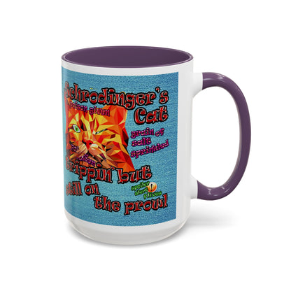 schrodinger's cat - Accent Mug (faded blue)