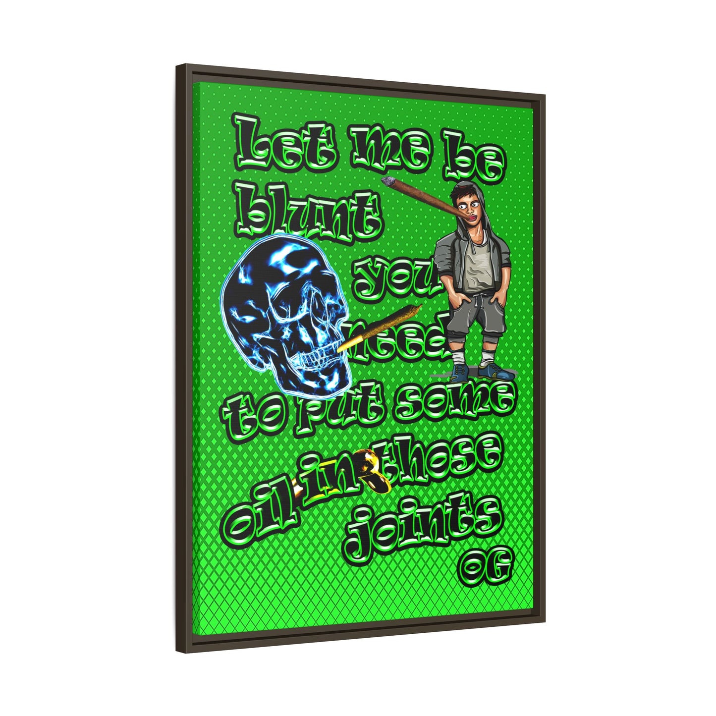 og - framed canvas art (logo green)
