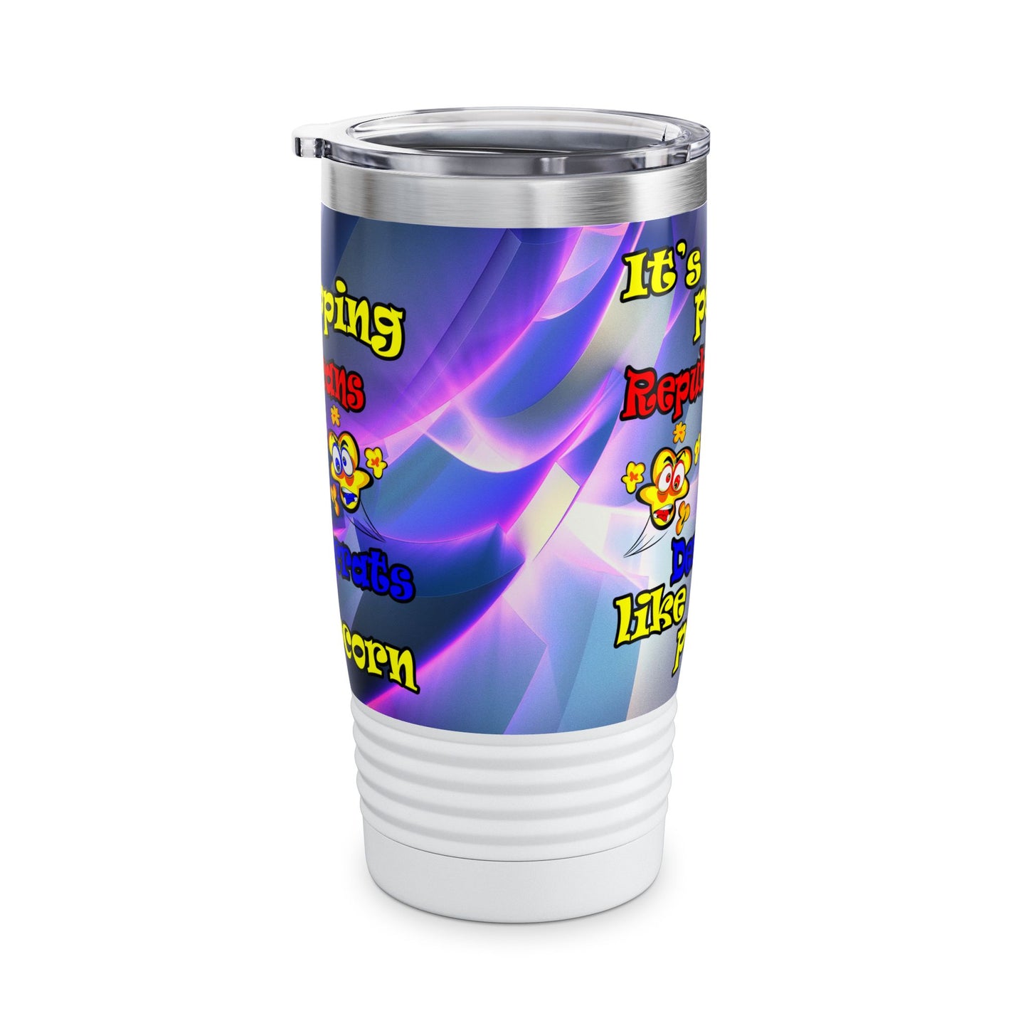 popping like popcorn - Ringneck Tumbler, 20oz (grey-pink wave)
