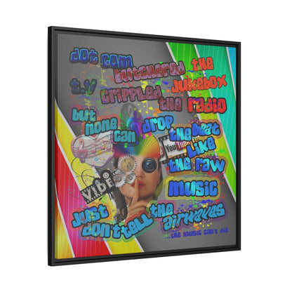 drop the beat - framed canvas art (rainbow split)
