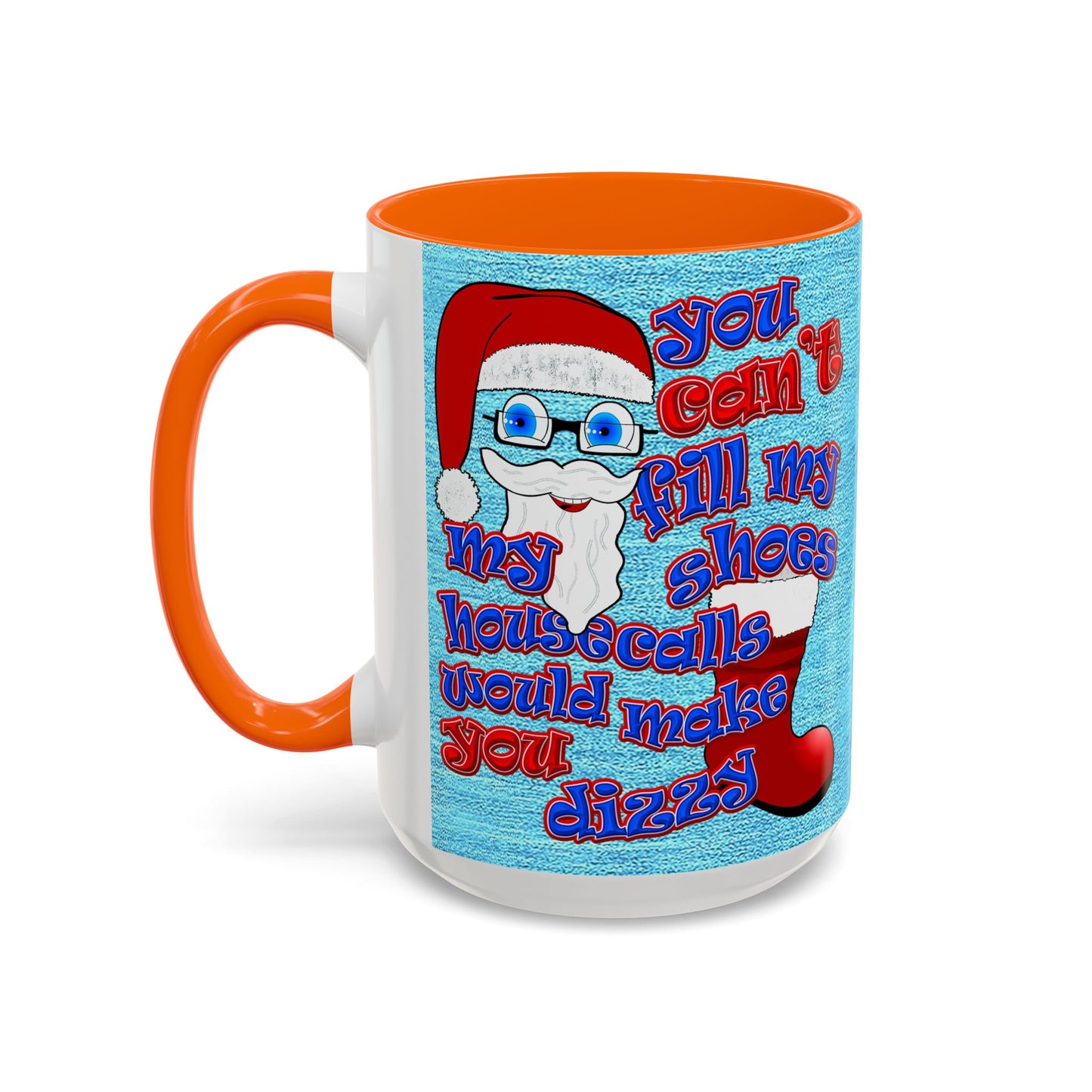 santa's shoes - Accent Mug (faded dark blue)