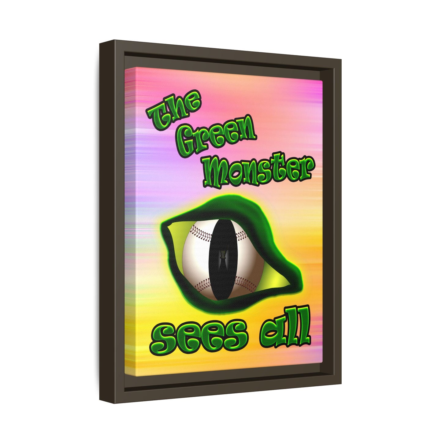 green monster - framed canvas art (color blur)
