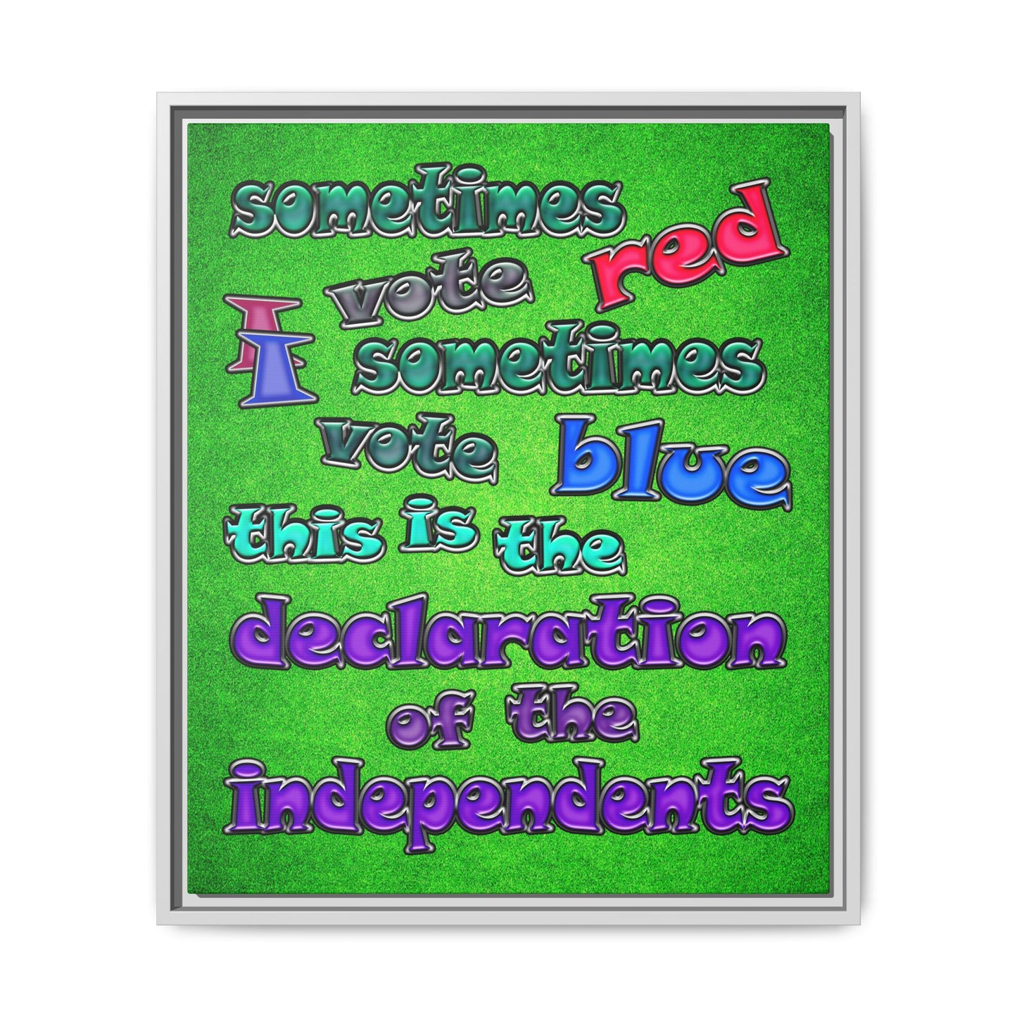 declaration of the independents - framed canvas art (green turf)
