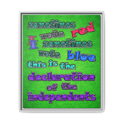 declaration of the independents - framed canvas art (green turf)