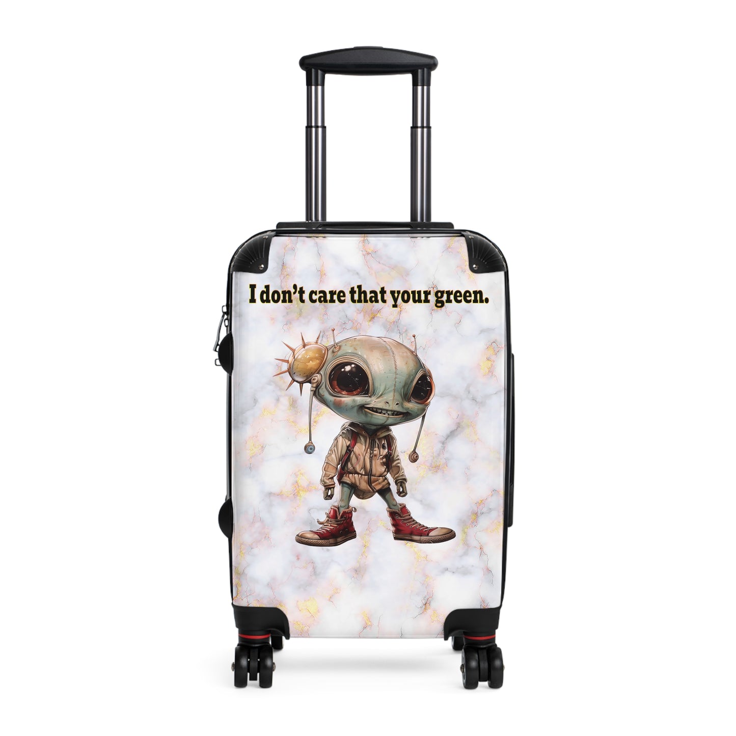 I don't care that your green - Suitcase (white marble)