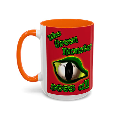 green monster - Accent Mug (dark red)