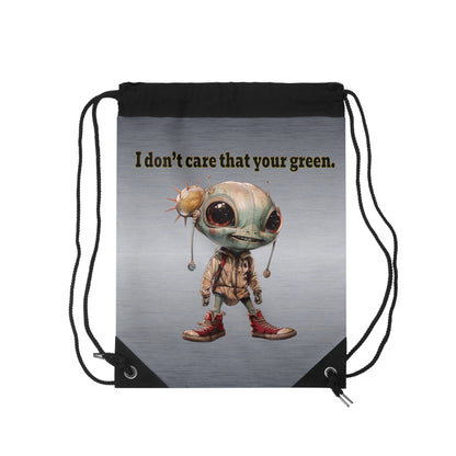 I don't care that your grey - Drawstring Bag (brushed nickel)