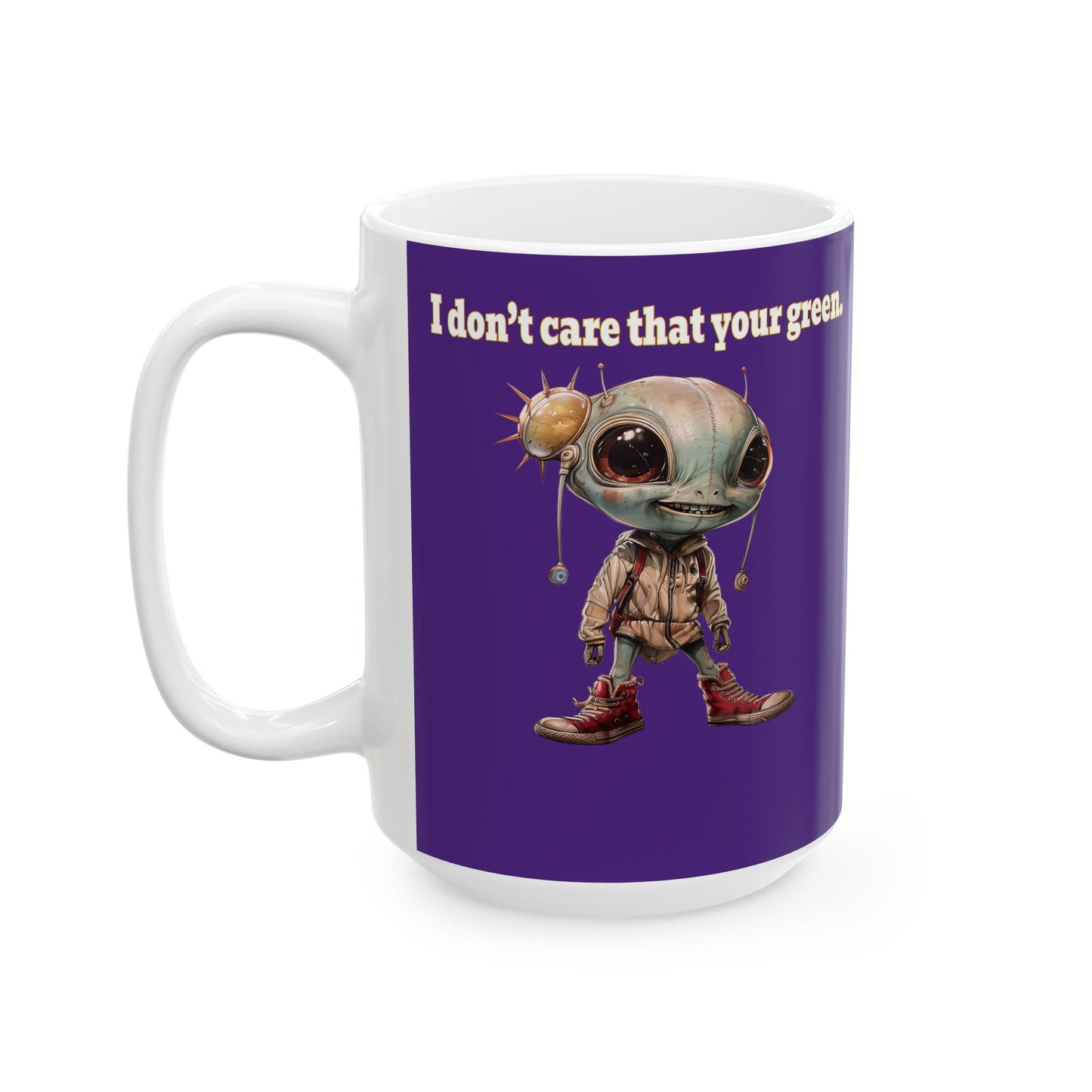 I don't care that your grey - White Mug (purple)