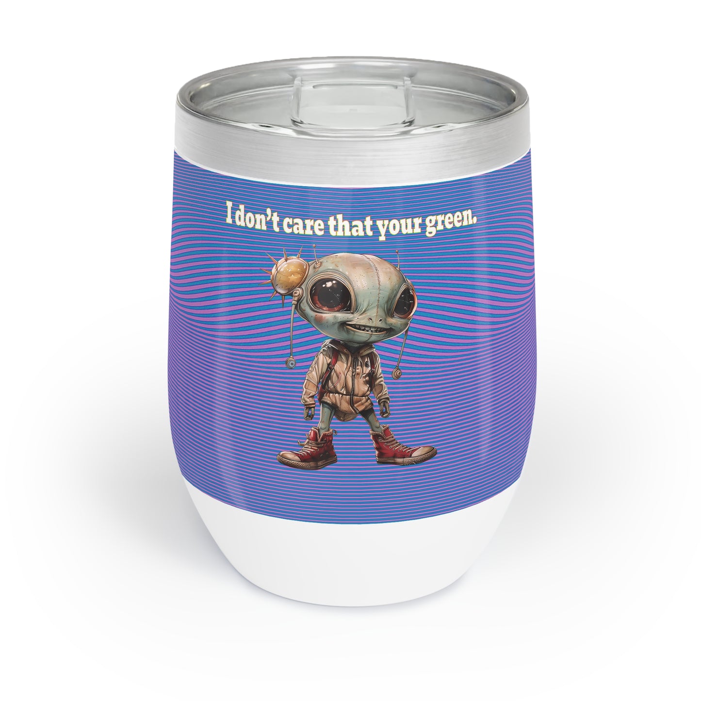 I don't care that your grey - Chill Wine Tumbler (light blue-purple wave)
