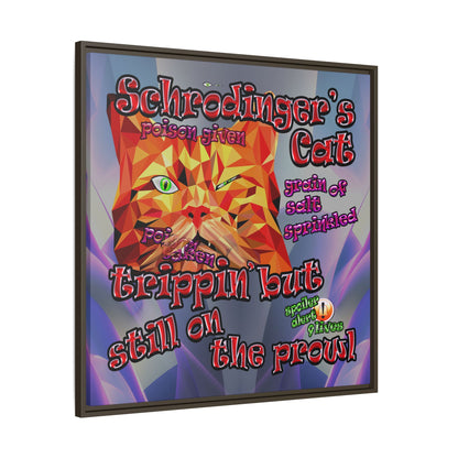 schrodinger's cat - framed canvas art (grey-pink wave)