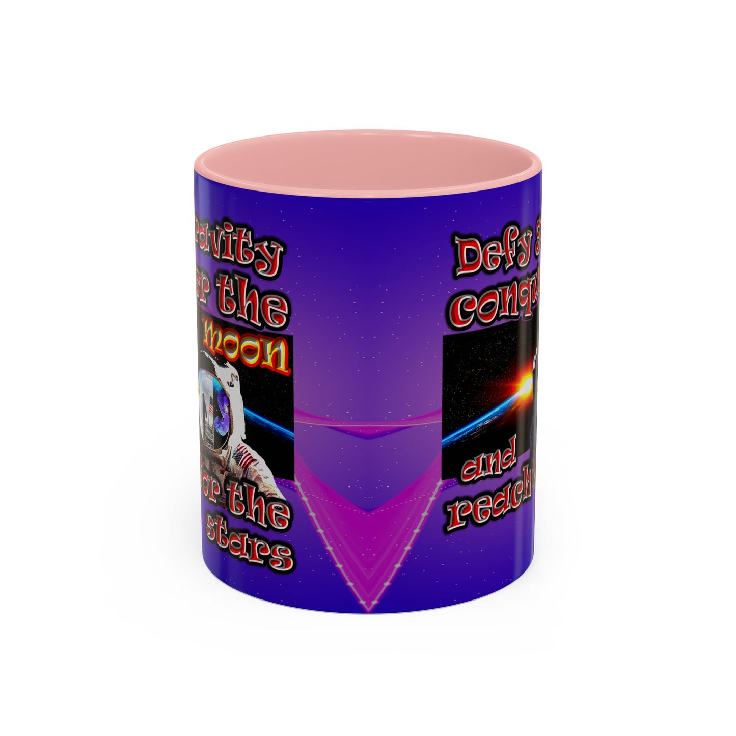 defy conquer reach - Accent Mug (purple-pink wave)