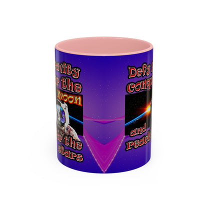 defy conquer reach - Accent Mug (purple-pink wave)