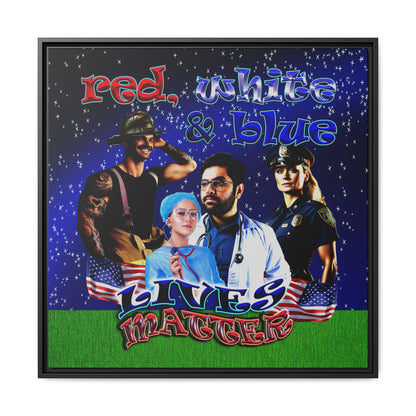 rw&b lives matter - framed canvas art ('snoops' background)