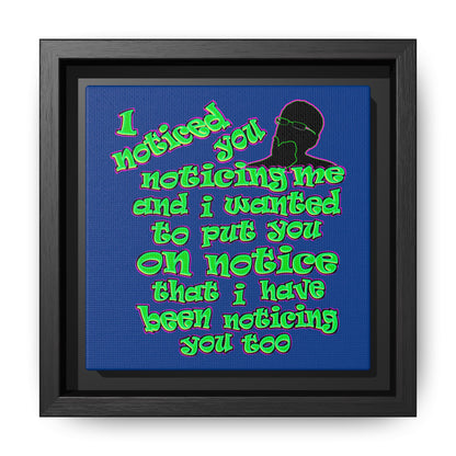 noticed you noticing - framed canvas art (dark blue)