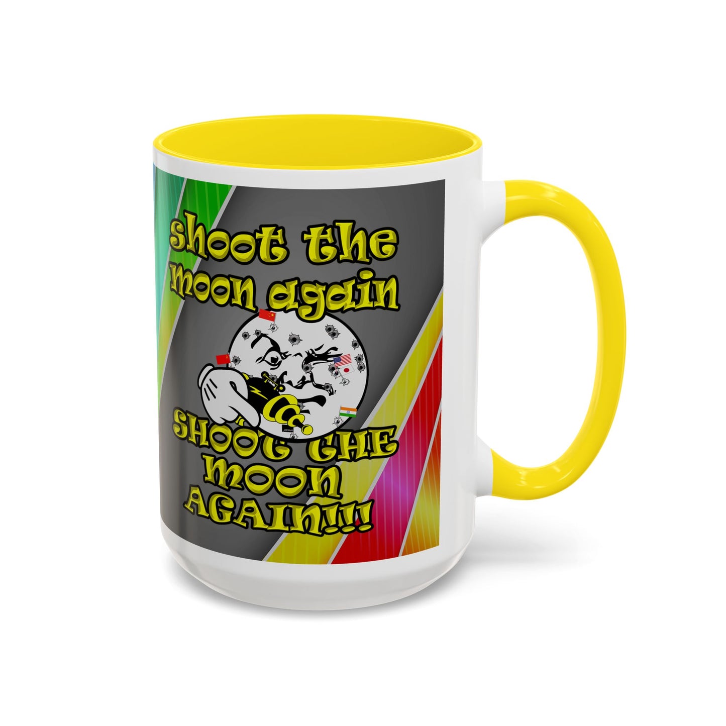 shoot the moon again - Accent Mug (rainbow split)