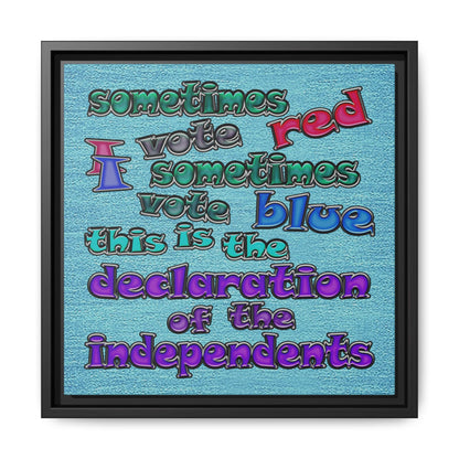 declaration of the independents - framed canvas art (faded blue)