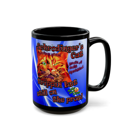 schrodinger's cat - Black Mug (blue-white wave)