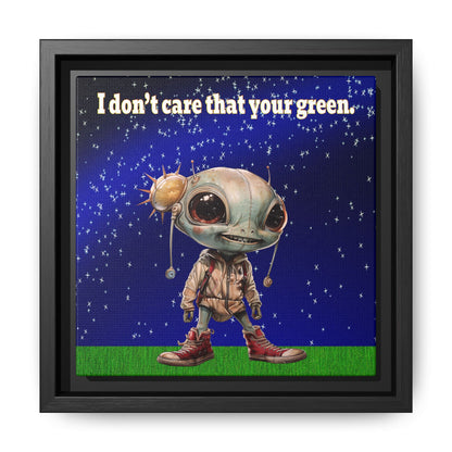 I don't care that your green - framed canvas art ('snoops' background)
