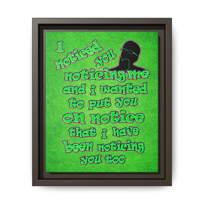 noticed you noticing - framed canvas art (green turf)